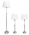 Elegant Designs Brushed Nickel Adjustable 3 Pack Lamp Set (2 Table Lamps, 1 Floor Lamp)
