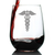 Caduceus Staff Stemless Wine Glass - Medical Gifts