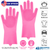 1 Pair Magic Silicone Brush Dishwashing Gloves