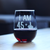 46th Birthday Gifts - 45 Middle Finger Stemless Wine Glass
