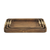 20" Brown Rectangular Wood Handmade Tray With Handles