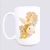 Floral boho bunny ceramic coffee mug