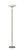 Brushed Steel Metal LED Torchiere with White Frosted Tube Glass Shade
