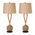 Set of Two 29" Black Ceramic Novelty Table Lamps With Brown Empire Shade