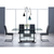 Set of Four Black And Silver Upholstered Faux Leather Dining Side Chairs