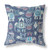 28" X 28" Blue and Gray Elephant Indoor Outdoor Throw Pillow