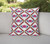 16"x16" Pink Blue White Blown Seam Suede Geometric Throw Pillow