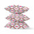 16"x16" Pink Blue White Blown Seam Suede Geometric Throw Pillow