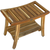Contemporary Teak Shower Bench With Shelf In Natural Finish