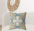 28" X 28" Muted Yellow And Teal Broadcloth Floral Throw Pillow