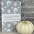 Light Blue Pumpkins and Ghost Pattern A5-ish size Handmade Saddle Bound Notebook