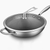 Stainless Steel TriPly Frying Cooking Fry Pan Textu Non Stick Skillet with Glass Lid and Helper Handle
