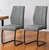 Set of Two Gray And Black Upholstered Polyester Dining Side Chairs