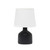 9" Black Concrete Novelty Table Lamp With White Drum Shade