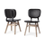 Set Of Two Black And Brown Upholstered Faux leather Open Back Side Chairs