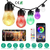 52.5FT Colorful Outdoor String Lights Smart RGB LED Patio Lights