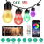 52.5FT Colorful Outdoor String Lights Smart RGB LED Patio Lights