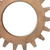 Cog 17" Round Walnut Finish Frame Wall Mirror