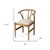 Beige And Brown Upholstered Fabric Wishbone Back
