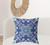 28" X 28" Blue And Off White Broadcloth Floral Throw Pillow