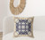 26" X 26" Yellow And Navy Broadcloth Floral Throw Pillow