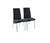 Set of Two Silver Upholstered Faux Leather Dining Side Chairs