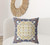 28" X 28" Blue Yellow Broadcloth Floral Throw Pillow