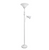 Lalia Home Torchiere Floor Lamp with Reading Light and Marble Glass Shades