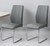 Set of Two Gray And Silver Upholstered Faux Leather Dining Side Chairs