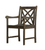 Distressed Patio Armchair With Decorative Back
