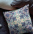 28" X 28" Blue And Off White Broadcloth Floral Throw Pillow