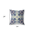 28" X 28" Blue And Off White Broadcloth Floral Throw Pillow