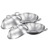 Stainless Steel Double Handle Wok Frying Fry Pan Skillet with Lid