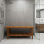 18" X 48" Brown Teak Rectangular Shower Bench With Shelf