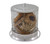 Leaf Design Cookie Jar Crystal/English Silver Plate