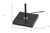 Sleek Torchiere Black Metal Frosted Alabaster Glass Shade
