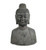 18" Classic Charcoal Budha Head Indoor Outdoor Statue
