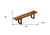 63" Live Edge Acacia Wood Bench With Black Metal Legs