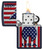 Zippo USA Flag Stars and Stripes Design Navy Matte Lighter 