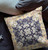 20" X 20" Yellow And Navy Broadcloth Floral Throw Pillow