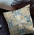 18" X 18" Muted Yellow And Teal Broadcloth Floral Throw Pillow
