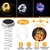6 Pcs Solar Powered Mason Jar Lid Lights 