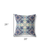 26" X 26" Blue And Off White Broadcloth Floral Throw Pillow