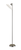 Elemental Brushed Steel Metal Torchiere With White Cone Shade