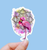 Flamingo In Watercolor Vinyl Sticker