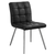 Set of Two Tufted Black And Silver Upholstered Faux Leather Dining Side Chairs