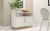 Modern White And Natural Two Door Console Table