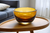 6" Amber Mouth Blown Crystal Thick Walled Bowl