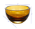 6" Amber Mouth Blown Crystal Thick Walled Bowl