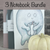 Handmade Saddle Bound Notebooks- Pumpkin & Ghosts - 3 Notebook Bundle